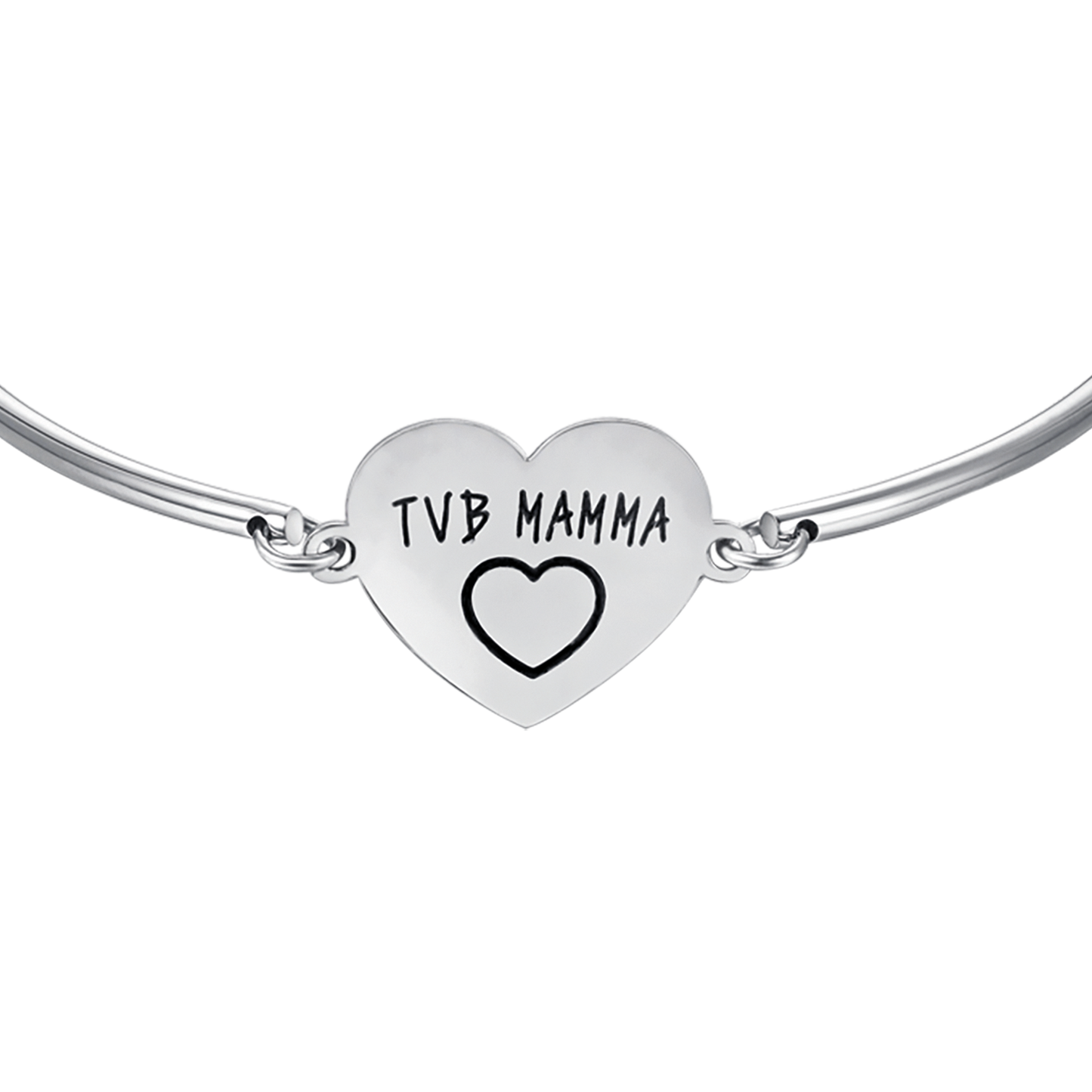 BRACCIALE DONNA IN ACCIAIO CON SCRITTA TVB MAMMA