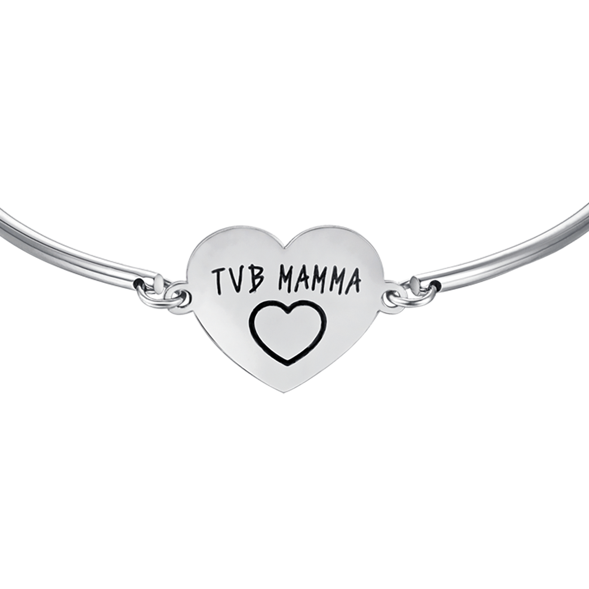 BRACCIALE DONNA IN ACCIAIO CON SCRITTA TVB MAMMA