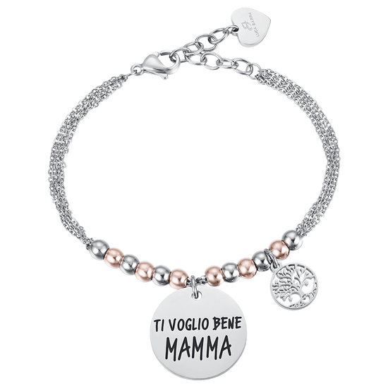 BRACCIALE DA DONNA IN ACCIAIO TI VOGLIO BENE MAMMA