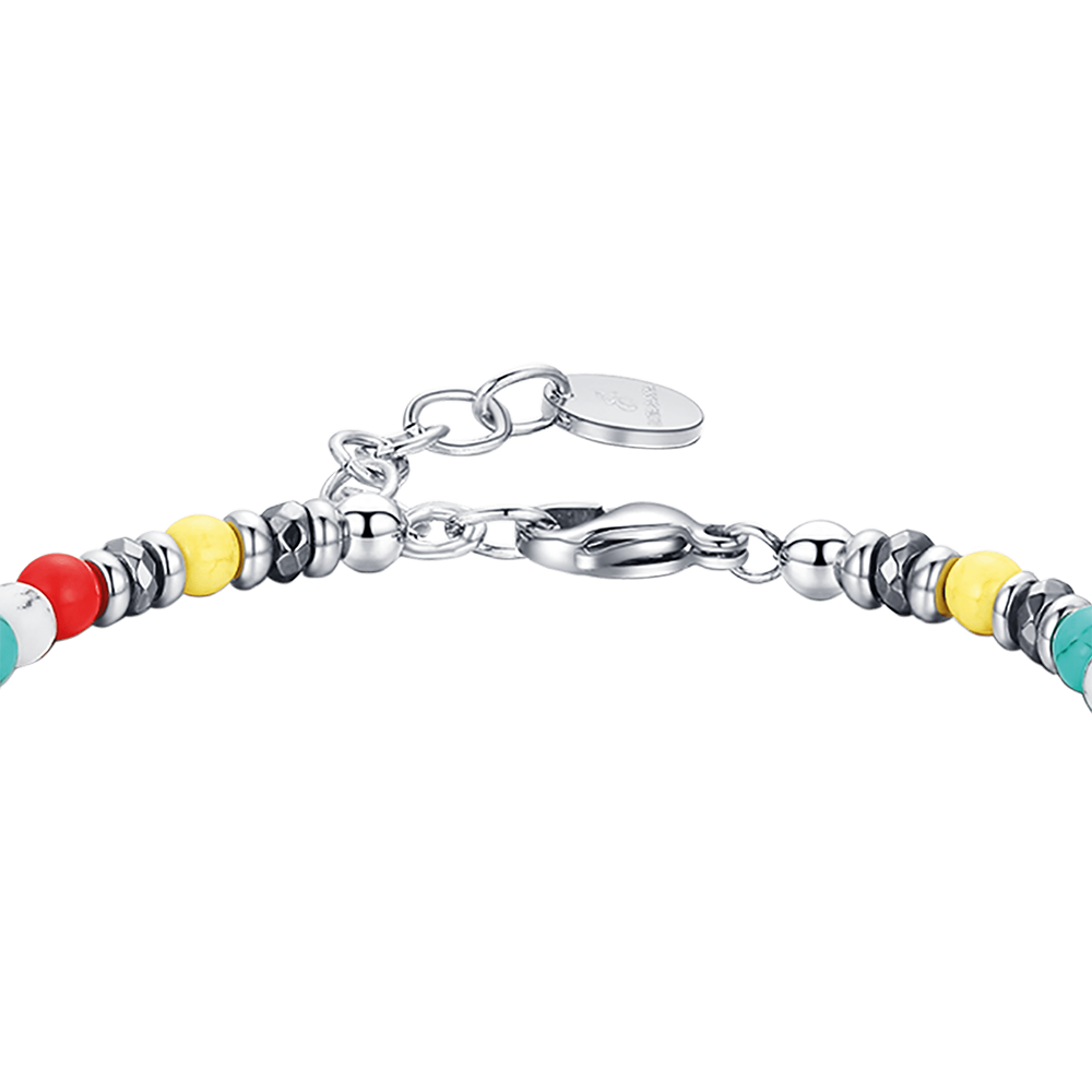 BRACCIALE IN ACCIAIO CON PIETRE MULTICOLOR