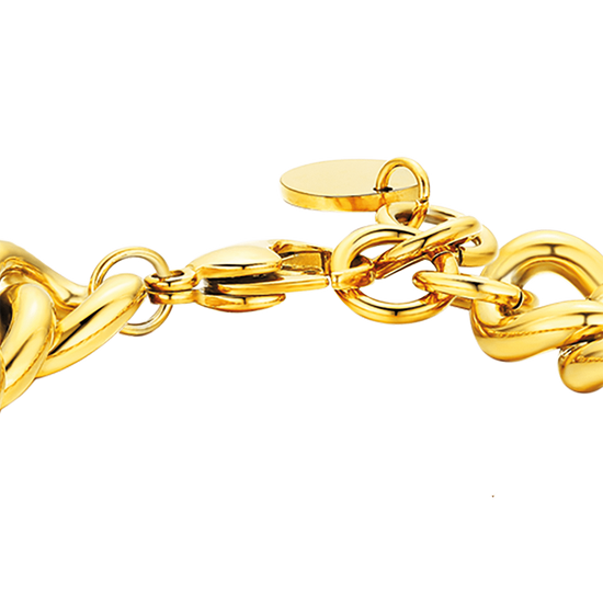 BRACCIALE DONNA IN ACCIAIO CON CRISTALLI BIANCHI MAGLIA CATENA