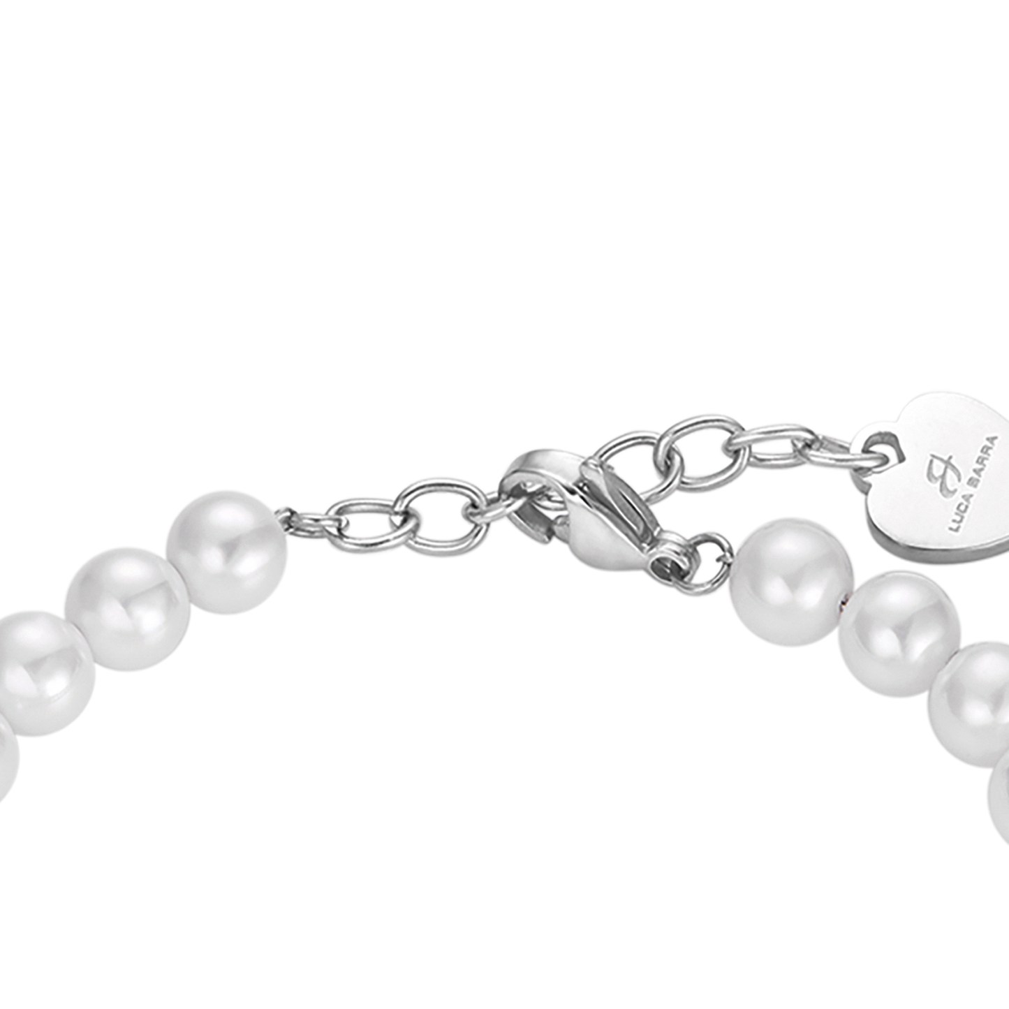 BRACCIALE DONNA DI PERLE CON CRISTALLI BIANCHI Luca Barra