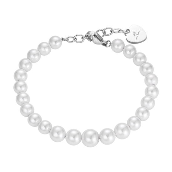 BRACCIALE DI PERLE SINTETICHE BIANCHE DONNA