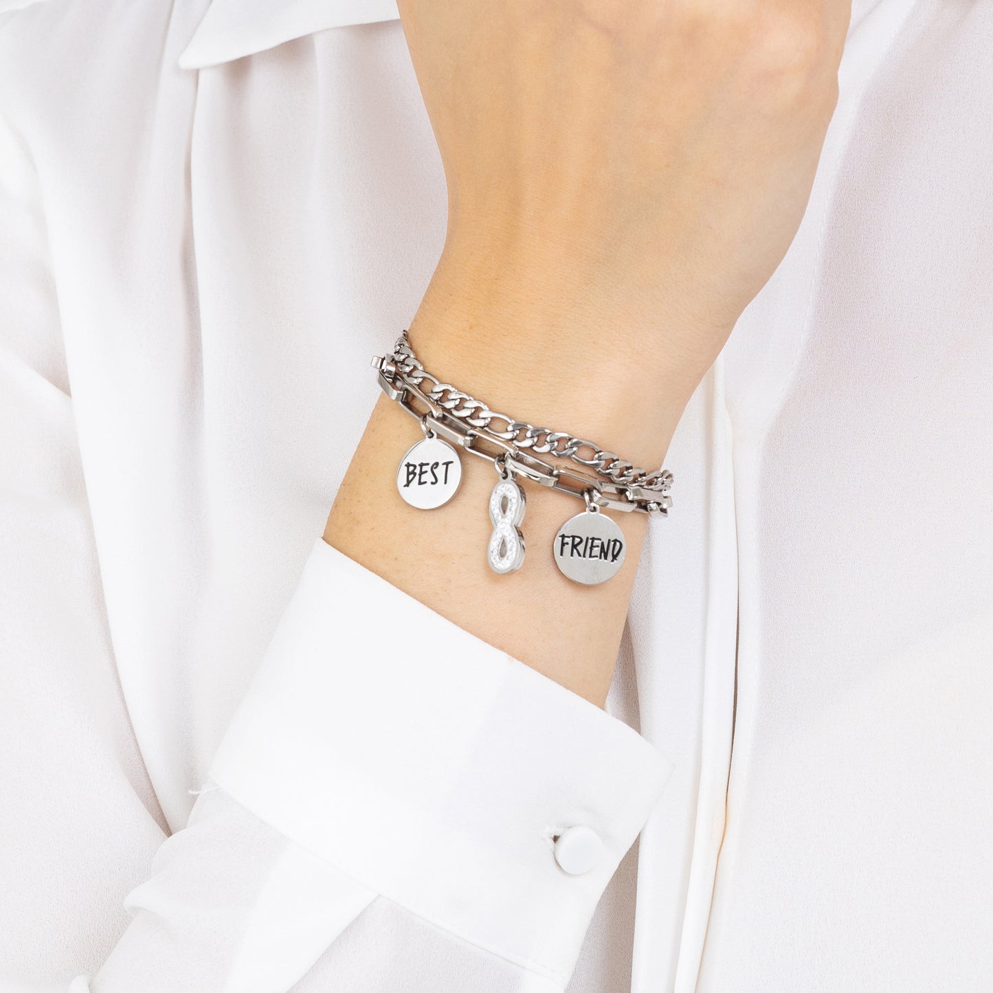 Bracciale Luca Barra Donna Acciaio Fiore Di Loto Cristalli Bianchi BK2 Bracciale Luca Barra Donna Acciaio Fiore Di Loto Cristalli Bianchi BK2