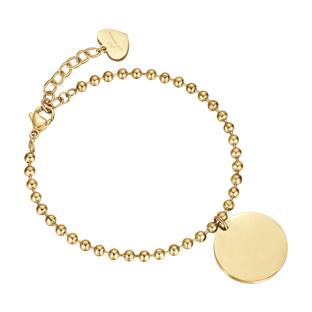 BRACCIALE DONNA PERSONALIZZATO IN ACCIAIO DORATO CON PIASTRA