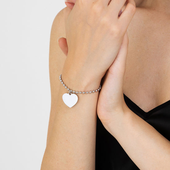 Bracciale A Proiezione Personalizzato Con Foto E Cuore - Regalo Romantico In Argento Con Scritta Ti Amo In 100 Lingue