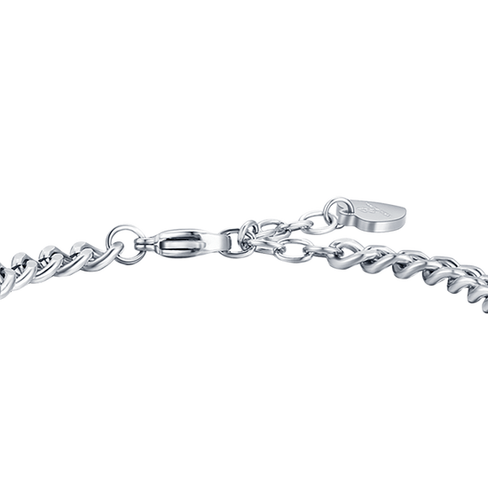 BRACCIALE DONNA IN ACCIAIO AMORE CON CRISTALLI BIANCHI