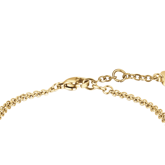 BRACCIALE DONNA IN ACCIAIO DORATO CON CRISTALLI NERI