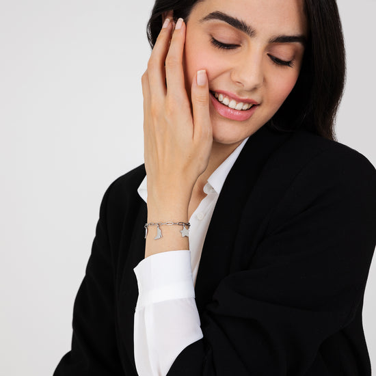 BRACCIALE DONNA IN ACCIAIO CON CUORE, SCARPA E STELLA