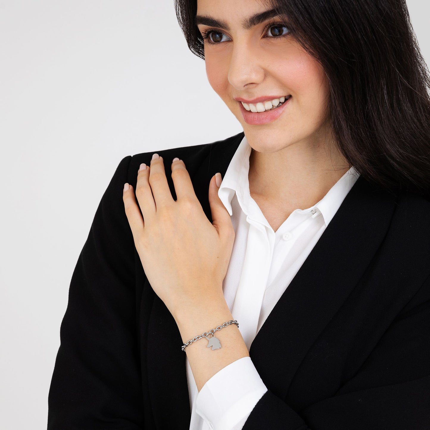 BRACCIALE DONNA IN ACCIAIO CON UNICORNO
