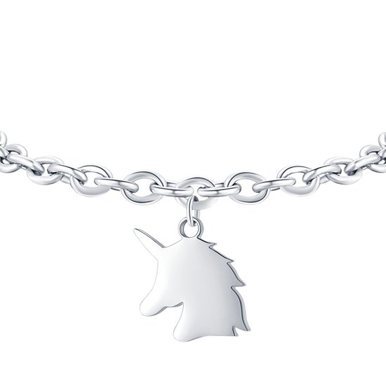 BRACCIALE DONNA IN ACCIAIO CON UNICORNO