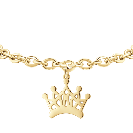 Carica immagine nella Galleria BRACCIALE DONNA IN ACCIAIO DORATO CON CORONA
