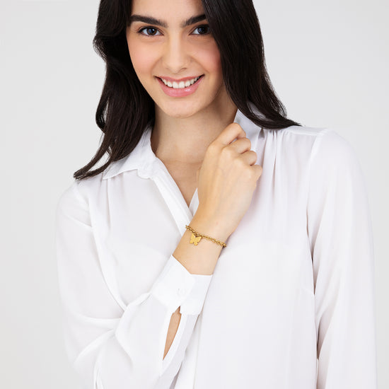 BRACCIALE DONNA IN ACCIAIO DORATO CON FARFALLA