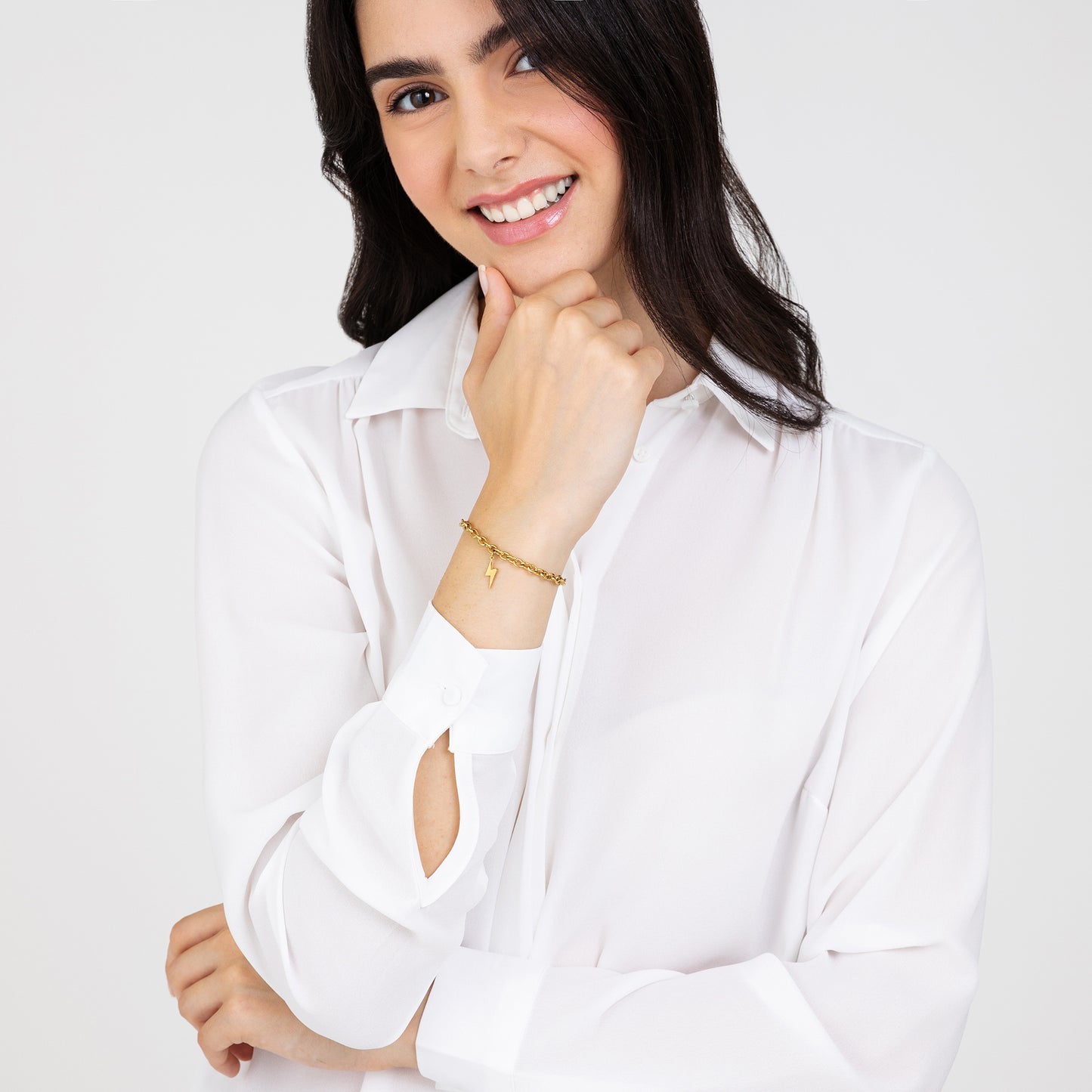BRACCIALE DONNA IN ACCIAIO DORATO CON FULMINE