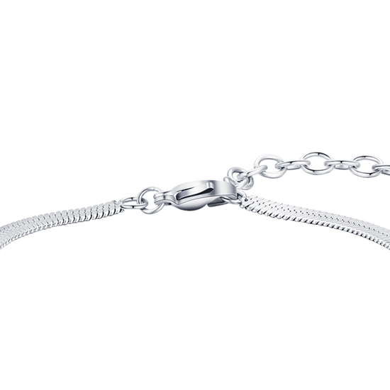 MILOR Bracciale Bianca In Argento 925 Con Catena Snake - Fatto In Italia - 5