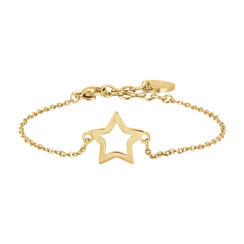 Luca Barra Bracciale Donna Oro Con Stella Centrale - Gioiello In Acciaio, Lunghezza 17+3 Cm, Chiusura A Moschettone - 3