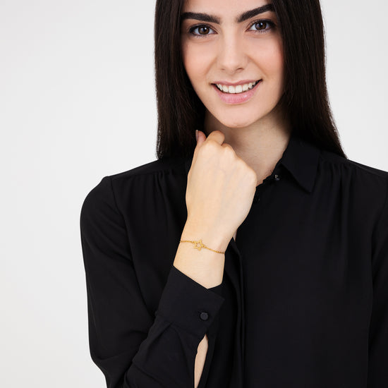 BRACCIALE DONNA IN ACCIAIO DORATO CON STELLA VUOTA Luca Barra