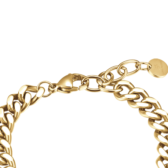 BRACCIALE DONNA IN ACCIAIO DORATO CON ELEMENTO E CRISTALLI BIANCHI