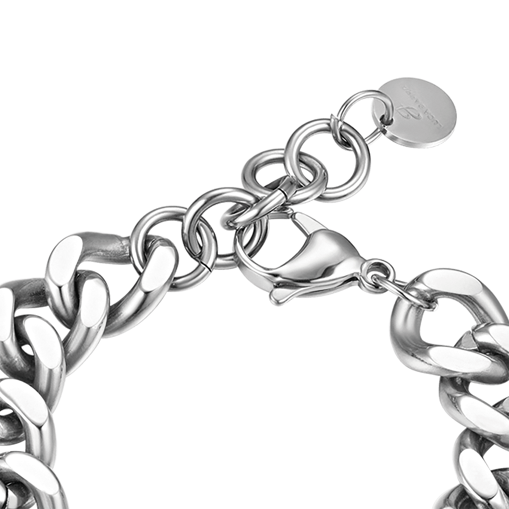 BRACCIALE DONNA IN ACCIAIO CON CRISTALLI FUCSIA