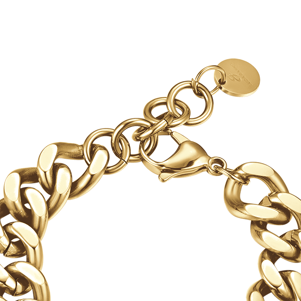 BRACCIALE DONNA IN ACCIAIO DORATO E CRISTALLI BIANCHI