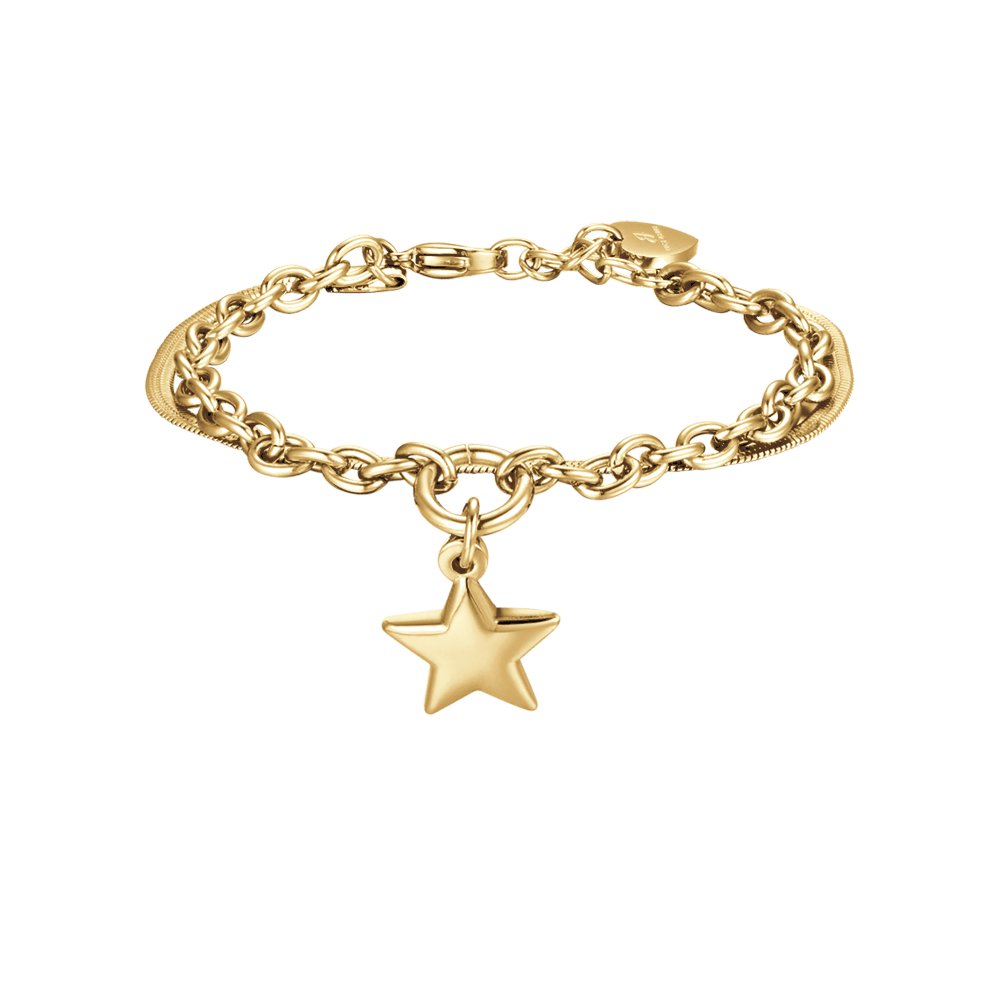 BRACCIALE DONNA RIGIDO CON CHARM STELLA E CRISTALLO IN ACCIAIO