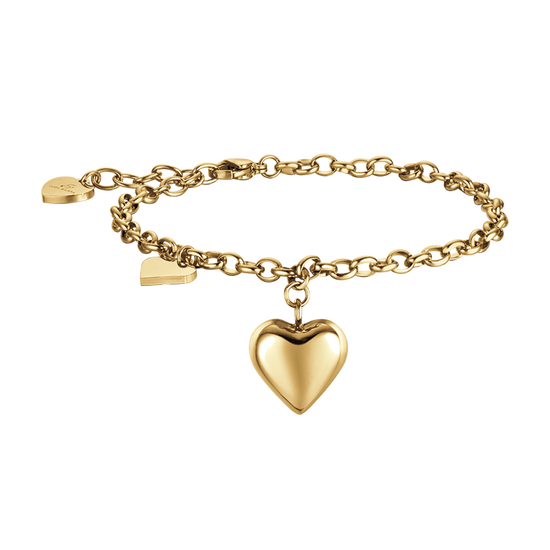 BRACCIALE DONNA IN ACCIAIO IP GOLD CON CUORI Luca Barra