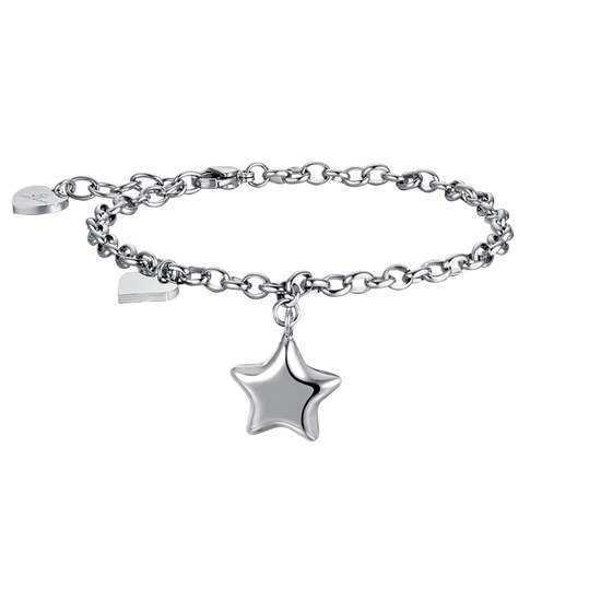 BRACCIALE DONNA IN ACCIAIO IP GOLD CON STELLA E CUORE