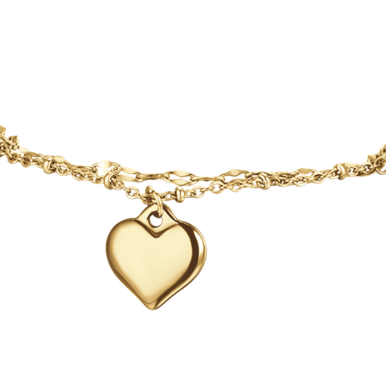 BRACCIALE DONNA IN ACCIAIO IP GOLD CON CUORE E CRISTALLI BIANCHI