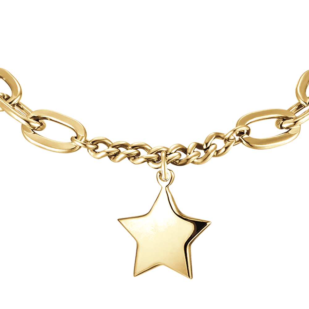 BRACCIALE DONNA IN ACCIAIO IP GOLD CON STELLA PIENA