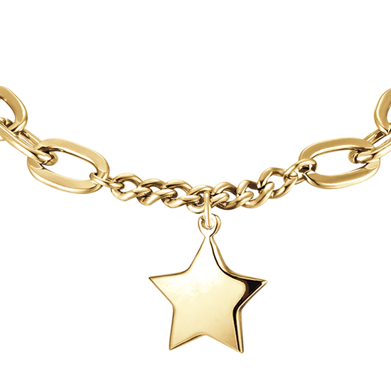 BRACCIALE DONNA IN ACCIAIO IP GOLD CON STELLA PIENA