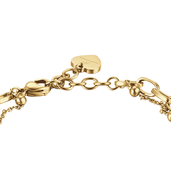 BRACCIALE DONNA IN ACCIAIO CON CUORE E PERLE