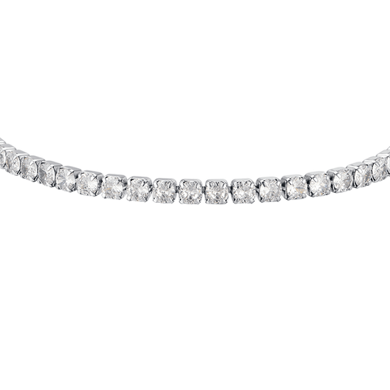 BRACCIALE TENNIS DONNA IN ACCIAIO CON CRISTALLI BIANCHI