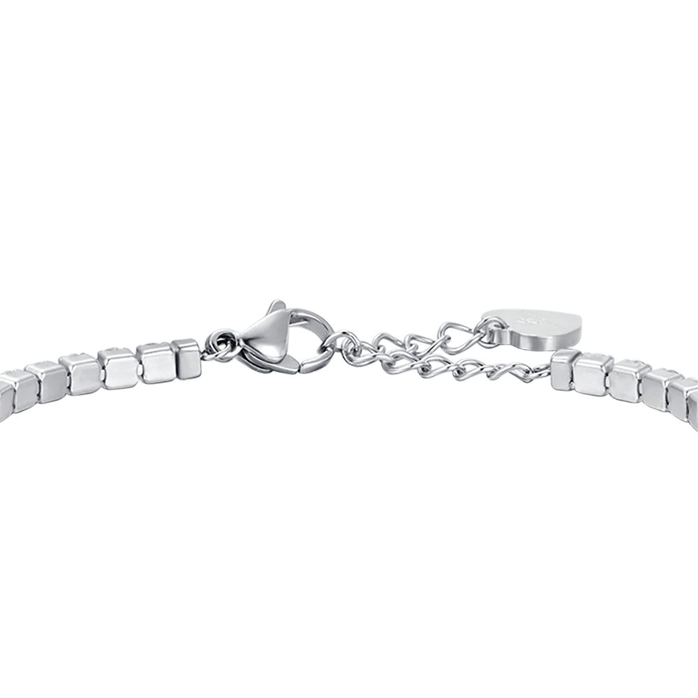 BRACCIALE TENNIS DONNA IN ACCIAIO CON CRISTALLI BIANCHI