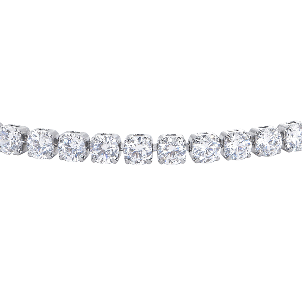 PULSERA DE TENIS DE ACERO PARA MUJER CON CRISTALES BLANCOS