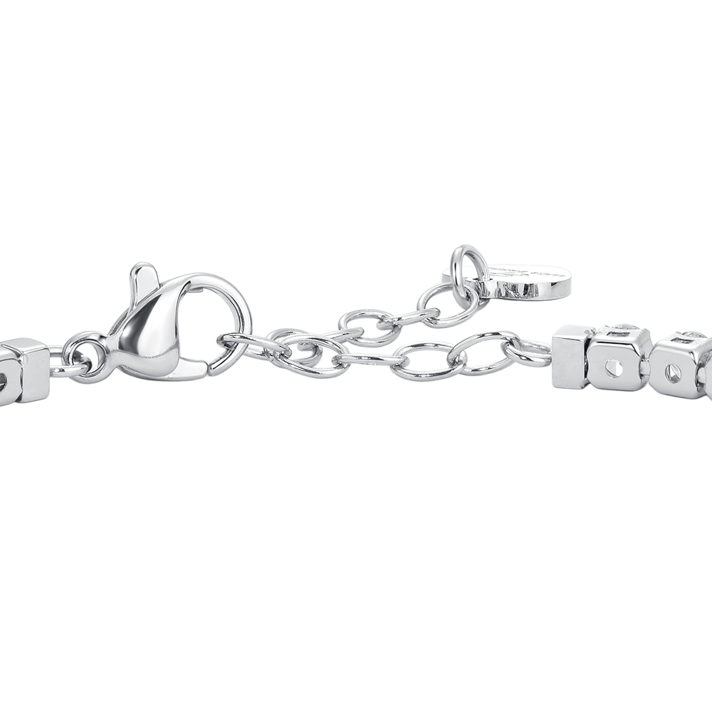 PULSERA DE TENIS DE ACERO PARA MUJER CON CRISTALES BLANCOS