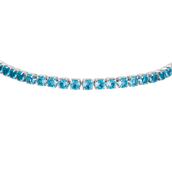 BRACCIALE TENNIS DONNA IN ACCIAIO CON CRISTALLI AZZURRI