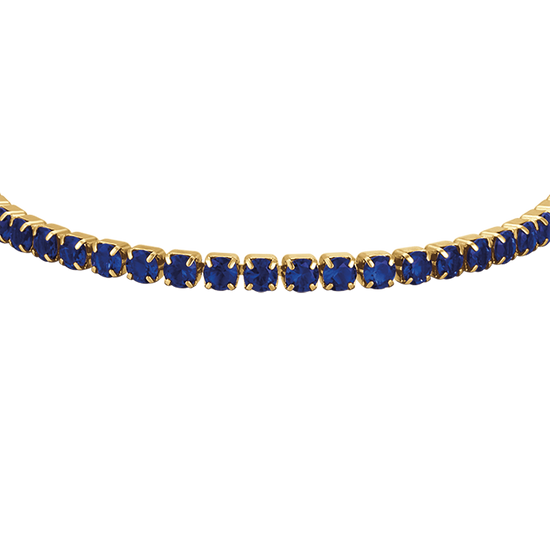 BRACCIALE TENNIS DONNAIN ACCIAIO IP GOLD CON CRISTALLI BLU