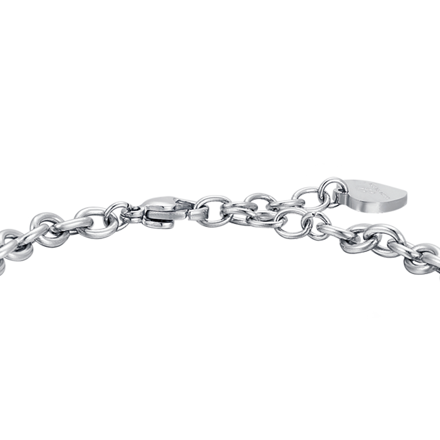 BRACCIALE DONNA IN ACCIAIO CON FIORE DELLA VITA CON CRISTALLI BIANCHI