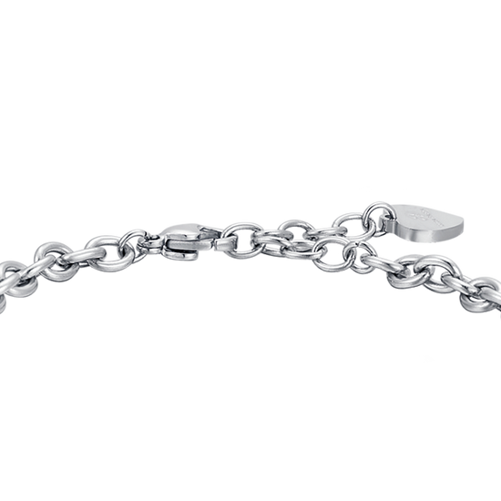 BRACCIALE DONNA IN ACCIAIO CON FIORE DELLA VITA CON CRISTALLI BIANCHI