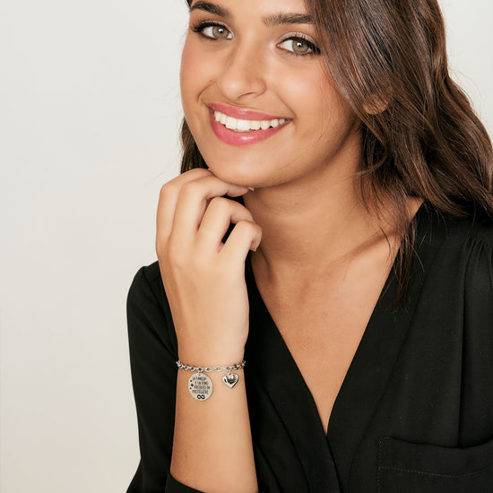 BRACCIALE DONNA IN ACCIAIO LA FAMIGLIA E' UN DONO PREZIOSO DA PROTEGGERE