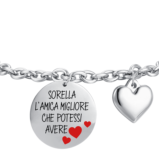 BRACCIALE DONNA IN ACCIAIO SORELLA L'AMICA MIGLIORE CHE POTESSI AVERE