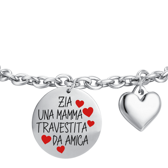 BRACCIALE DONNA IN ACCIAIO ZIA UNA MAMMA TRAVESTITA DA AMICA