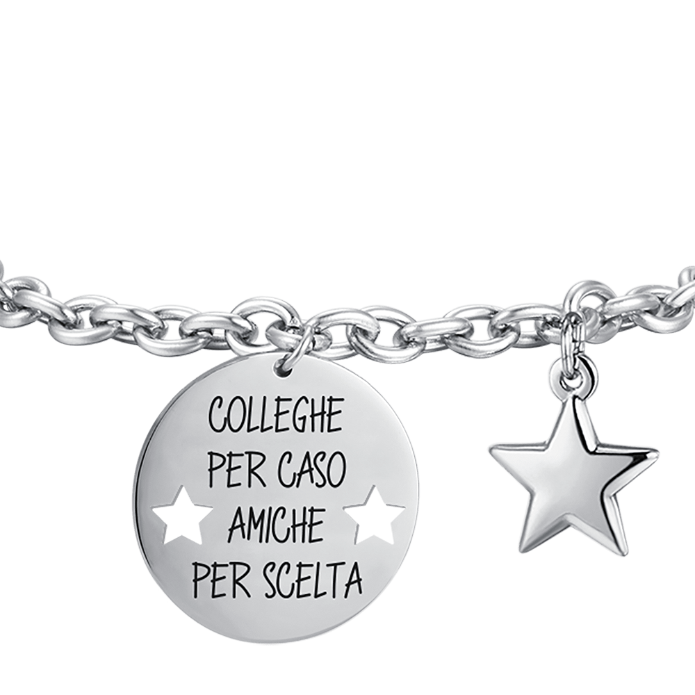 BRACCIALE DONNA IN ACCIAIO COLLEGHE PER CASO AMICHE PER SCELTA