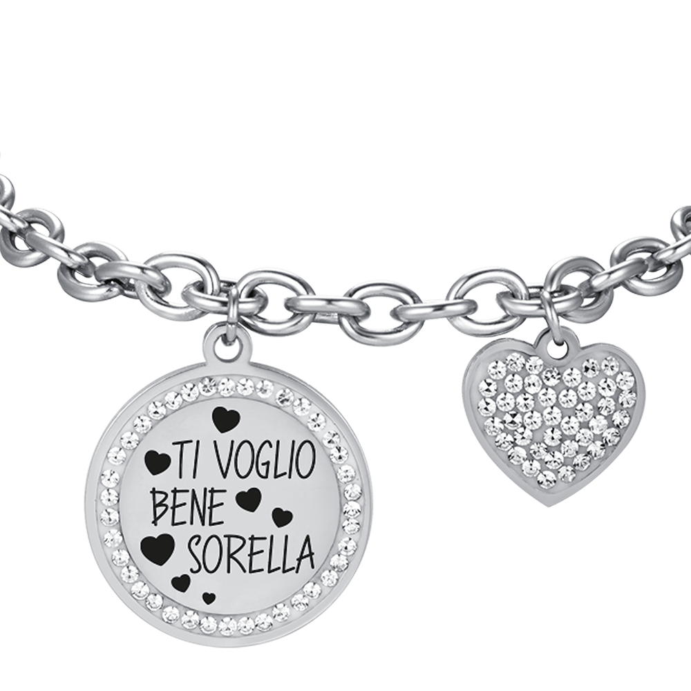 BRACCIALE DONNA IN ACCIAIO TI VOGLIO BENE SORELLA