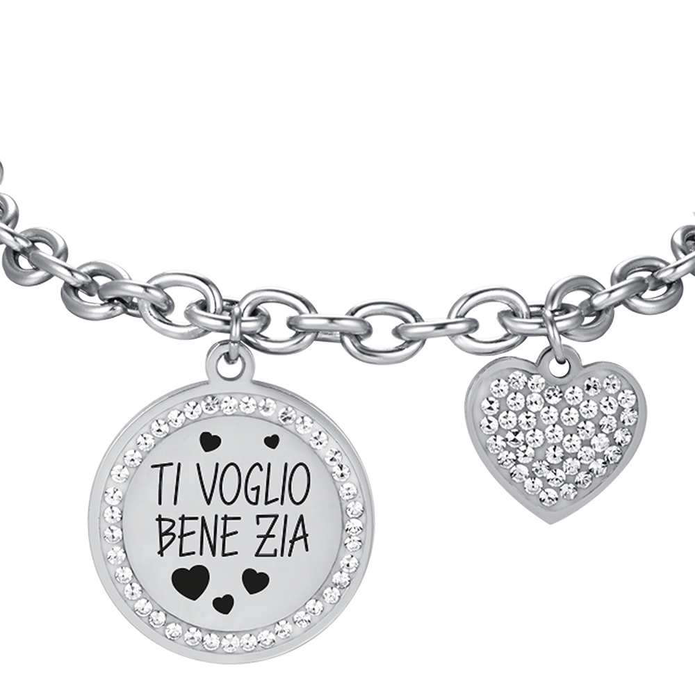 BRACCIALE DONNA IN ACCIAIO TI VOGLIO BENE ZIA