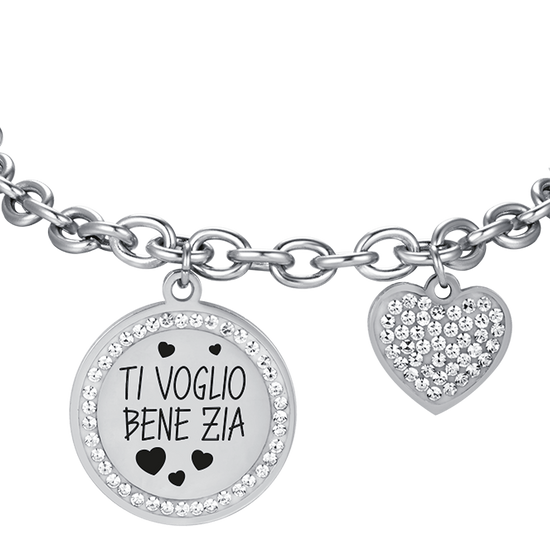 BRACCIALE DONNA IN ACCIAIO TI VOGLIO BENE ZIA