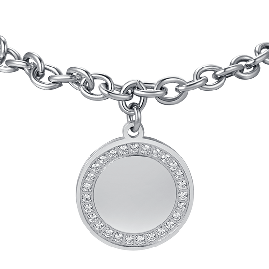 BRACCIALE DONNA IN ACCIAIO CON CRISTALLI BIANCHI