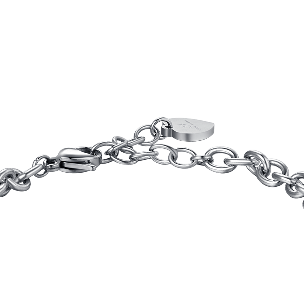 BRACCIALE DONNA IN ACCIAIO CON CRISTALLI BIANCHI