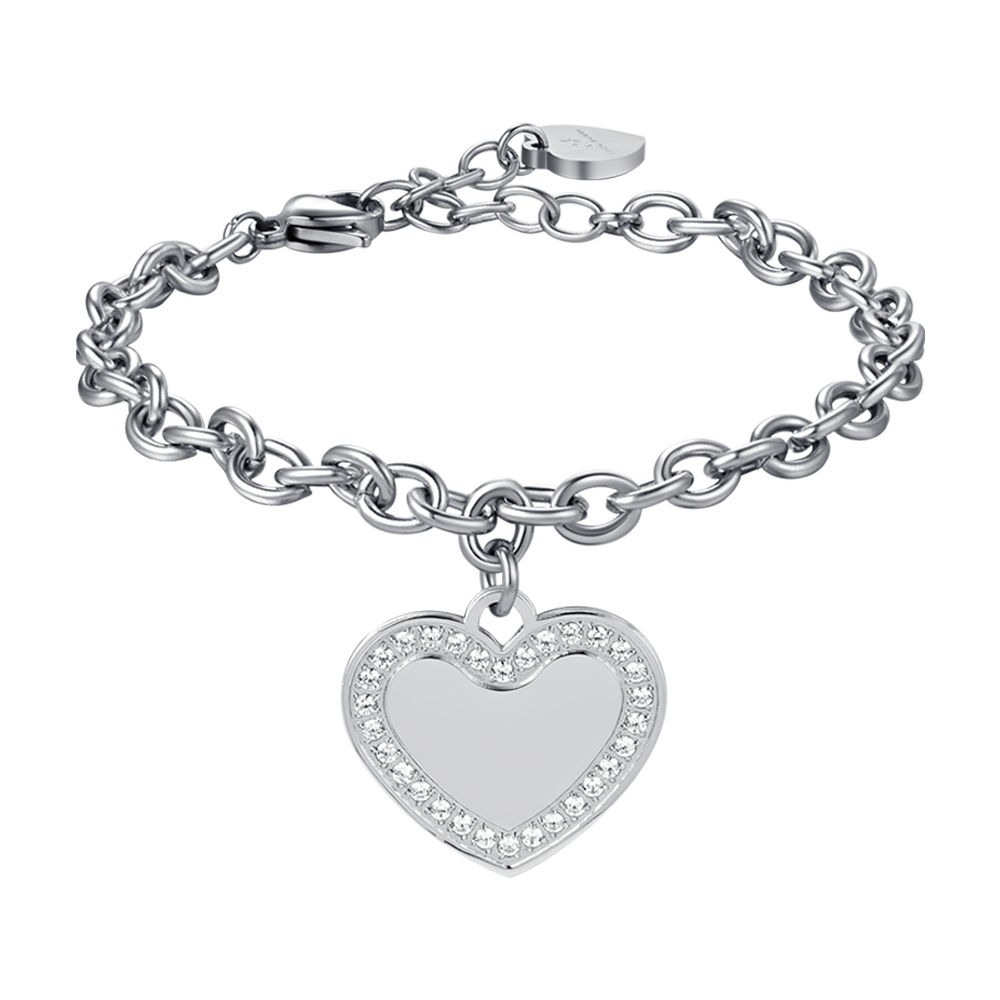 Bracelet Femme Acier Avec Pendentif Coeur - Occasion Excellent état