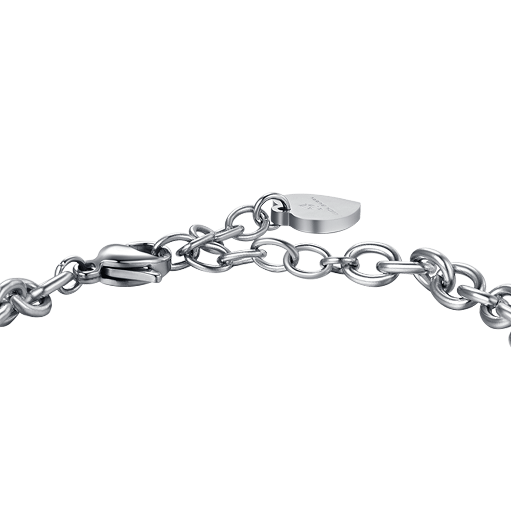 BRACCIALE DONNA IN ACCIAIO CON CHIAVE CON CRISTALLI BIANCHI